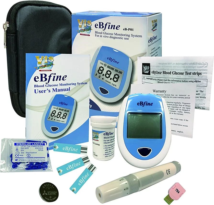 Picture of THIWAN eBfine Blood Glucose Monitoring Testing   Blood Glucose Meter Diabetic Monitoring Machine | |-Multicolor