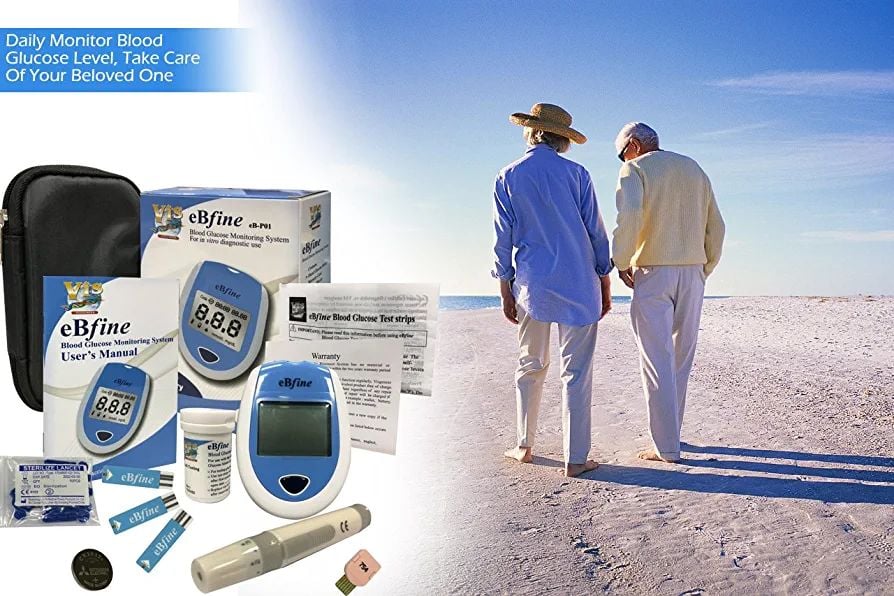 Picture of EBfine Blood Glucose Monitoring Testing   Blood Glucose Meter Diabetic Monitoring Machine | |-Multicolor