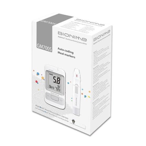 Picture of Bionime GM700S Rightest Blood glucose Monitoring System (Switzerland Design) With 10 Test Strip |-White