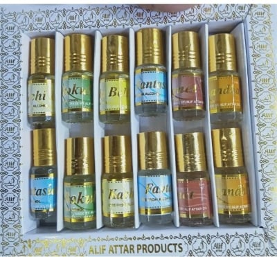 Picture of Attar for Men ALIF Pata Attar 3 ml - 12 PC  6 Different Fragnance -Multicolor
