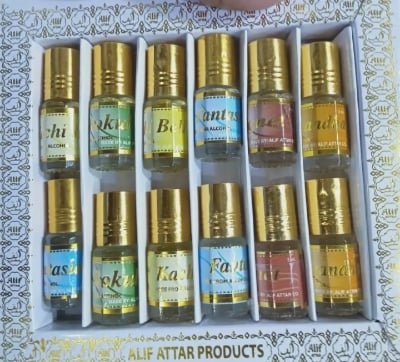 Picture of Attar for Men ALIF Pata Attar 3 ml - 12 PC  6 Different Fragnance -Multicolor