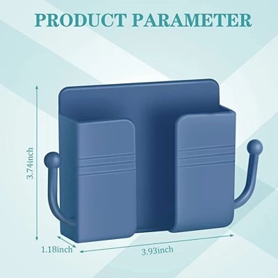 Picture of 4pcs Wall Mounted Mobile Phone Holder Multifunction Holder Remote Control Storage Box Charger Hook Cable Charging Dock Stand-Multicolor