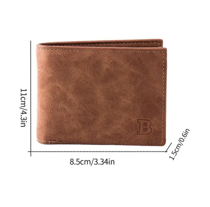 Picture of Mens Short Wallet Fashion Light Face Soft Leather Mens Horizontal Multifunctional Wallet | https://click.daraz.com.bd/e/_-Brown