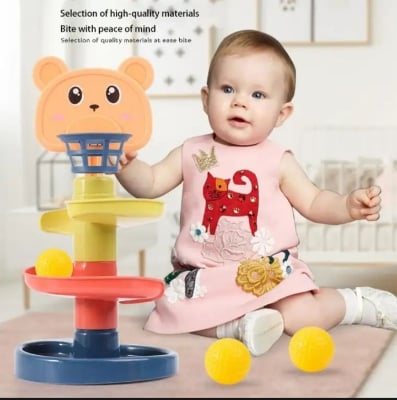 Picture of 4 Layer Ball Drop Roll Swirling Tower Toddler Baby Development Educational Toy Bright colors interactive sounds intricate shapes - Baby Toys - Baby Toys |-Brown