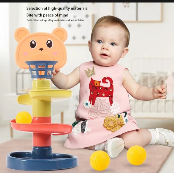 Picture of 4 Layer Ball Drop Roll Swirling Tower Toddler Baby Development Educational Toy Bright colors interactive sounds intricate shapes - Baby Toys - Baby Toys |-Brown