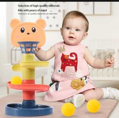 Picture of 4 Layer Ball Drop Roll Swirling Tower Toddler Baby Development Educational Toy Bright colors interactive sounds intricate shapes - Baby Toys - Baby Toys |-Brown