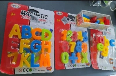 Picture of Magnetic Letters Numbers Symbols Toy ABC 123 abc  Magnetic Alphabet Kids Educational Learning Toy - Baby Toys |-Brown