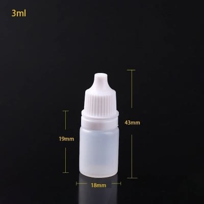 Picture of 50pcs Dropper Bottles Squeezable Eye Drop Bottle Empty Plastic Liquid Eyedrops Vial 6ml/12m-White