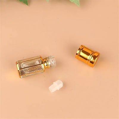Picture of 3/6/12ML Luxury Golden Refillable Essential Oils Roll On Glass Bottles Empty Roller Perfume Bottle Cosmetics Sample Containers-Gold