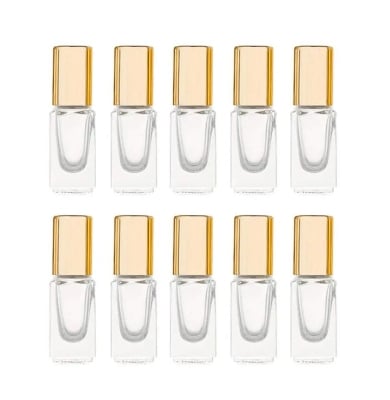 Picture of 3.5 ml Square Glass Roller Bottle For ATTAR Oils plastic  Caps lip gloss for women garrafa travel-Gold
