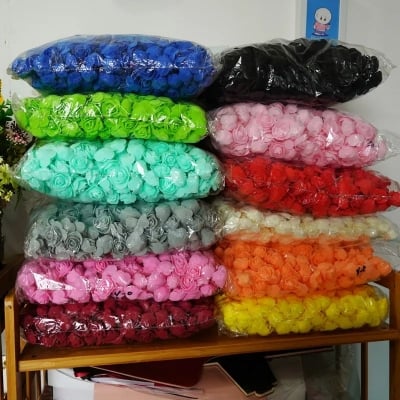 Picture of 25Pcs 3cm Foam Rose for Bear Artificial Flowers Diy Gifts Box Wedding Decorative Christmas Home Decor 20 Color-Multicolor