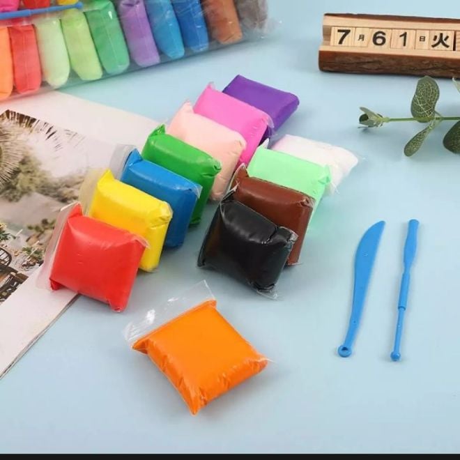 Picture of 12pcs-1pac DIY soft Super clay/craft ideas for your baby/kids |-Multicolor