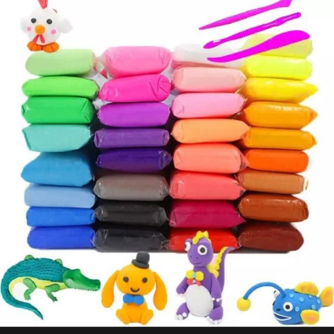 Picture of 12pcs-1pac DIY soft Super clay/craft ideas for your baby/kids |-Multicolor