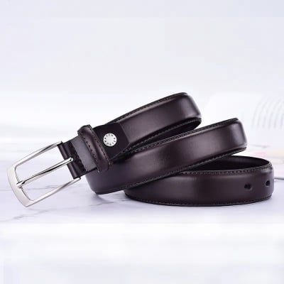 Picture of Classic Leather Belt For Men Luxury Business Male Cowhide Leather Belts 3.0 CM Casual Pin Buckle Belt For Men Dropshipping-Black