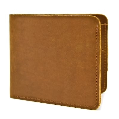 Picture of Crazy Horse Leather Men's Short Wallet Gift For Men Male Brand Designer Mans Coin Purse Retro Fashion Men Purse Short Style.-Brown