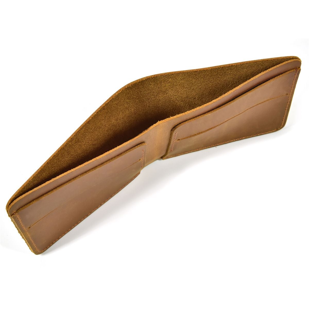 Picture of Crazy Horse Leather Men's Short Wallet Gift For Men Male Brand Designer Mans Coin Purse Retro Fashion Men Purse Short Style.-Brown