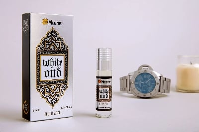 Picture of MEENA FRAGRANCE WHITE OUDH -INTENSE WOODY FLORAL AGARWOOD 8ML ROLL ON ATTAR (INDIA) |-White