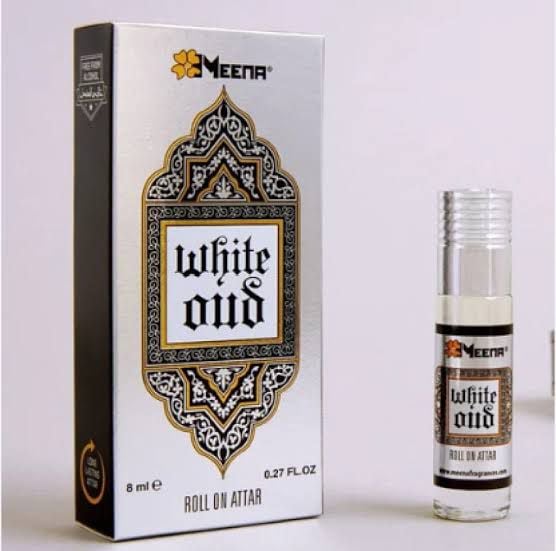 Picture of MEENA FRAGRANCE WHITE OUDH -INTENSE WOODY FLORAL AGARWOOD 8ML ROLL ON ATTAR (INDIA) |-White