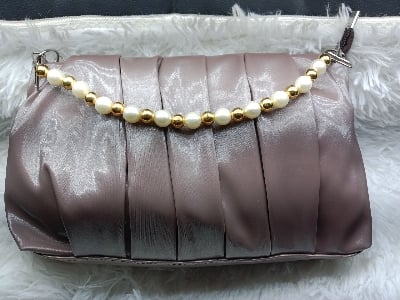 Picture of Pearl chain kuchi double belt crossbody shoulder sidebag for girls |-Multicolor