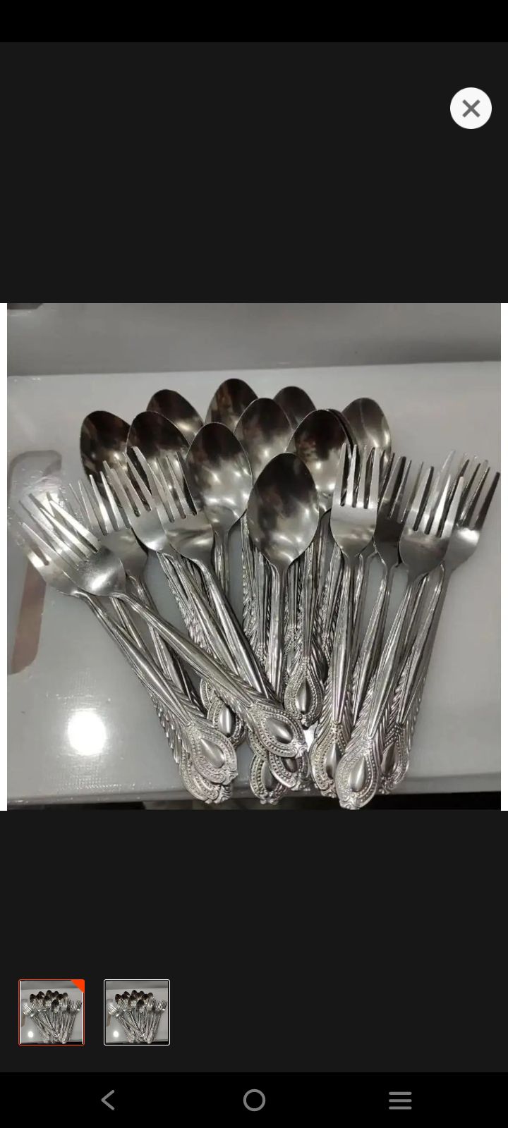 Picture of Stainless Steel Tea And Kata/Fork Spoon 24 pices Set - kitchen accessories |code= 100-White