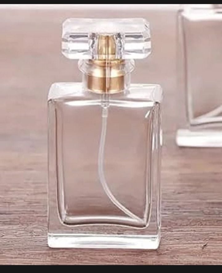Picture of Empty Perfume Atomizer Refillable Spray Bottle 30ml 1pcs - Transparent Glass Square Shape |-White