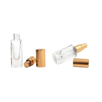 Picture of Empty perfume Bottle Square shape 5ml Refillable Spray Atomizer Transparent Glass Random Color 1pcs |-Brown