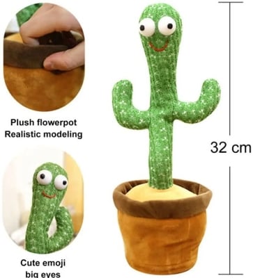 Picture of Dancing Cactus Toy Talk back Cactus Doll Cute Dance Toy Kids Dance Doll, Interesting Toys for Children |-Green
