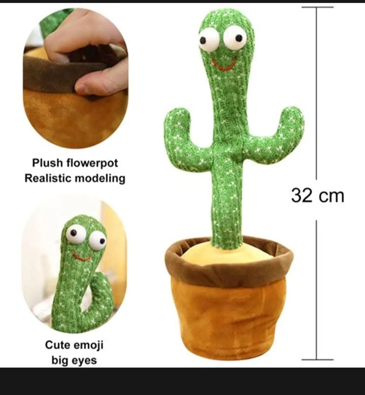 Picture of Dancing Cactus Toy Talk back Cactus Doll Cute Dance Toy Kids Dance Doll, Interesting Toys for Children |-Green