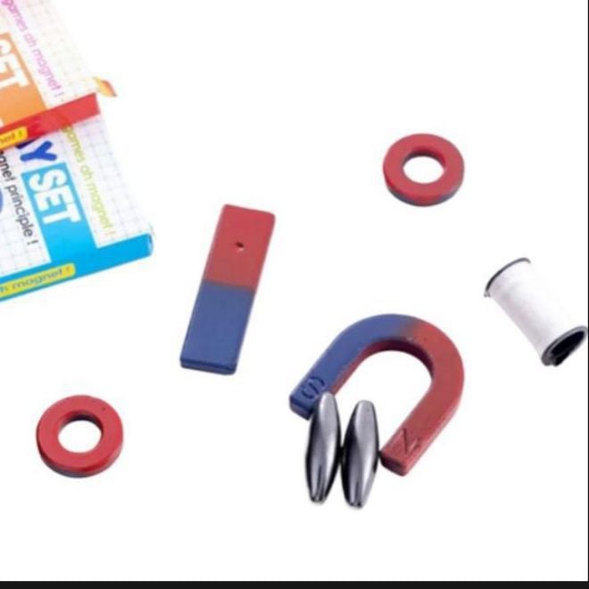 Picture of Kids Educational Magnet Set With Bar Ring U-shaped Magnets Science Experiment Kits Physics Labs for School |-Black