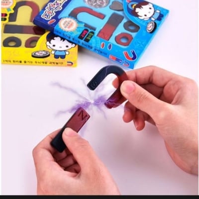 Picture of Kids Educational Magnet Set With Bar Ring U-shaped Magnets Science Experiment Kits Physics Labs for School |-Black