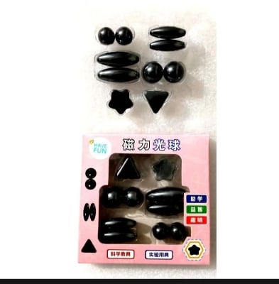 Picture of 10 Pcs Polished Black Magnetic Balls Toy Game |-Multicolor