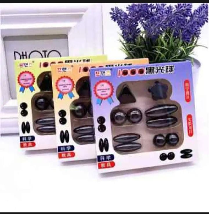 Picture of 10 Pcs Polished Black Magnetic Balls Toy Game |-Multicolor