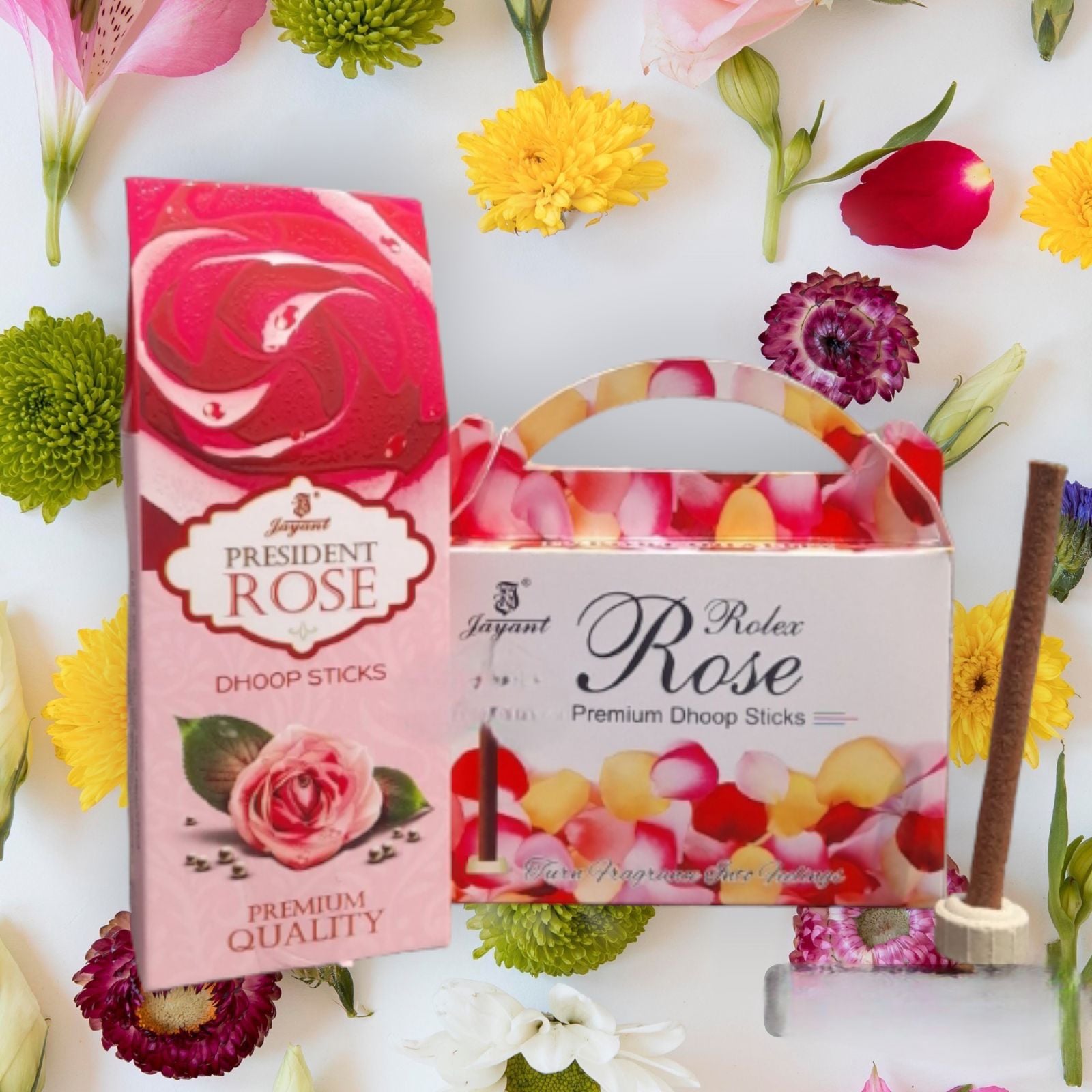 Picture of Jayant Agarbatti - Rose Combo - Incense Dhoop Sticks two box-Multicolor