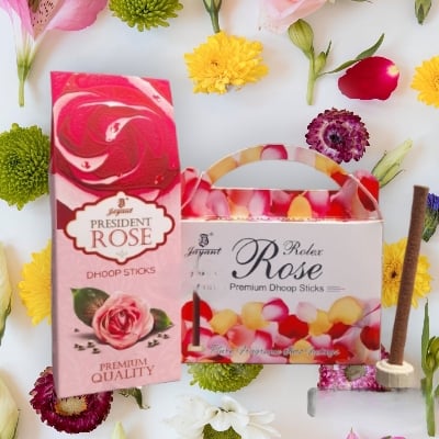 Picture of Jayant Agarbatti - Rose Combo - Incense Dhoop Sticks two box-Multicolor