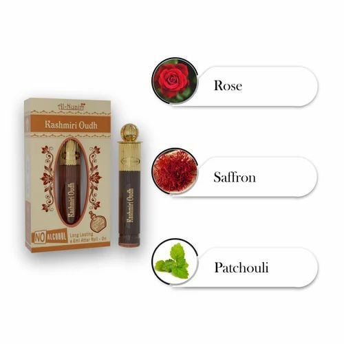 Picture of Rose Al Nuaim Kashmiri Oudh Attar, 6ml-Brown