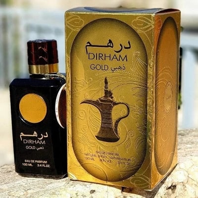 Picture of Dirham Gold EDP - Eau De Parfum 100ML (3.4oz) | Arabian Perfumery | Notes of Roses, Sandalwood, Vetiver, Bergamot, & Vanilla | Everyday Essential | by Ard Al Zaafaran-Body