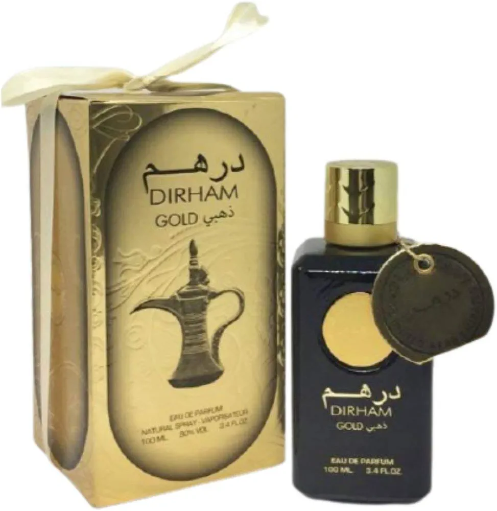 Picture of Dirham Gold EDP - Eau De Parfum 100ML (3.4oz) | Arabian Perfumery | Notes of Roses, Sandalwood, Vetiver, Bergamot, & Vanilla | Everyday Essential | by Ard Al Zaafaran-Body