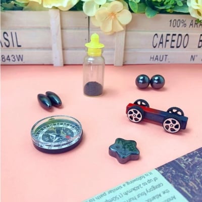 Picture of 8 PCS Science Experiment Magnets KIT for Education Science Experiment Tools with Magnet Powder Including Oval Ball/Ball/Star.-Multicolor