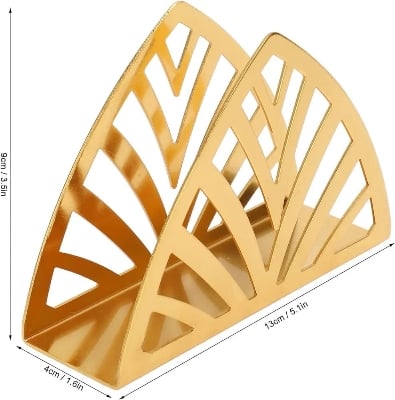 Picture of Creative Gold Metal Tissue Holder Storage Organizer Napkin Holder For Dinner Table-Gold