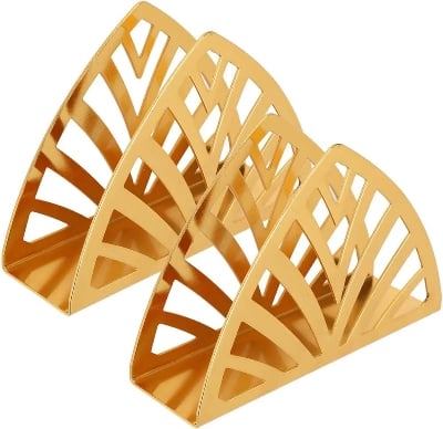 Picture of Creative Gold Metal Tissue Holder Storage Organizer Napkin Holder For Dinner Table-Gold