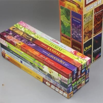 Picture of Darshan Incense Square Collection - 25 Assorted Fragrances Agarbatti 238 Ratings15 Answered Questions-Multicolor