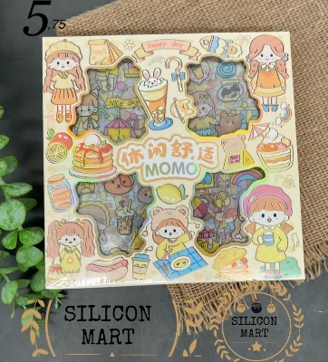 Picture of 100PCS DIY Cute Sticker Cartoon Momo Stickers Box Set PET Waterproof Kawaii Journal Diary Scrapbook Stationery Girl Gift-Yellow