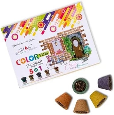 Picture of Shah Fragrances Color Plus 5in1 Premium Sambrani Cup Dhoops-Multicolor