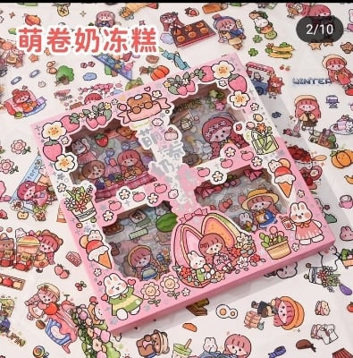 Picture of Panda Online Cute Stickers Ins Waterproof Cartoon Sticker Set Diary Phone Scrapbook Decorate - sticker-Pink