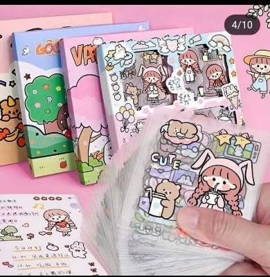Picture of Panda Online Cute Stickers Ins Waterproof Cartoon Sticker Set Diary Phone Scrapbook Decorate - sticker-Pink