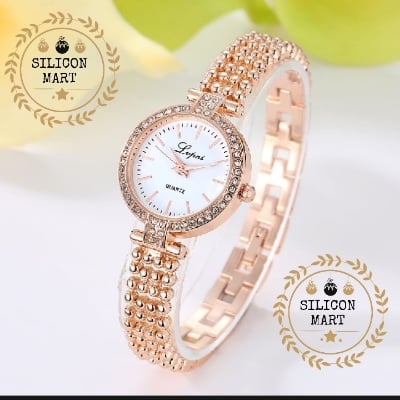 Picture of Luxury Rhinestone Bracelet Ladies Quartz Watches Fashion Watch For Women-Gold