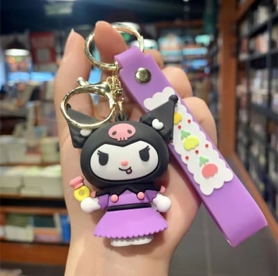 Picture of Cute Kuroko's Keychain 3D Silicone Dog And Cat Couple Bag Car Decorations Creative Gift without Brand Registered Trademark-Multicolor