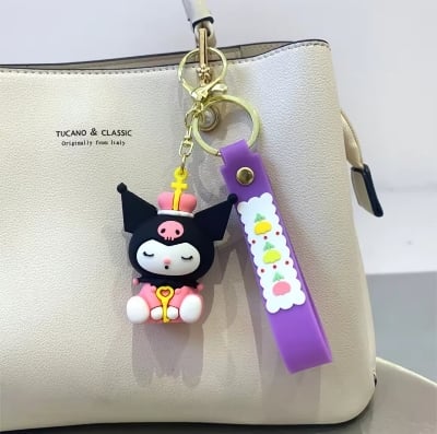 Picture of Cute Kuroko's Keychain 3D Silicone Dog And Cat Couple Bag Car Decorations Creative Gift without Brand Registered Trademark-Multicolor