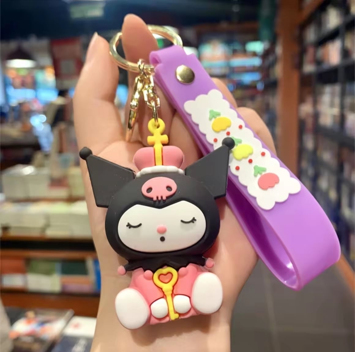 Picture of Cute Kuroko's Keychain 3D Silicone Dog And Cat Couple Bag Car Decorations Creative Gift without Brand Registered Trademark-Multicolor