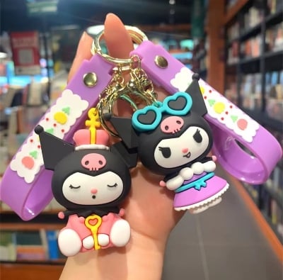Picture of Cute Kuroko's Keychain 3D Silicone Dog And Cat Couple Bag Car Decorations Creative Gift without Brand Registered Trademark-Multicolor